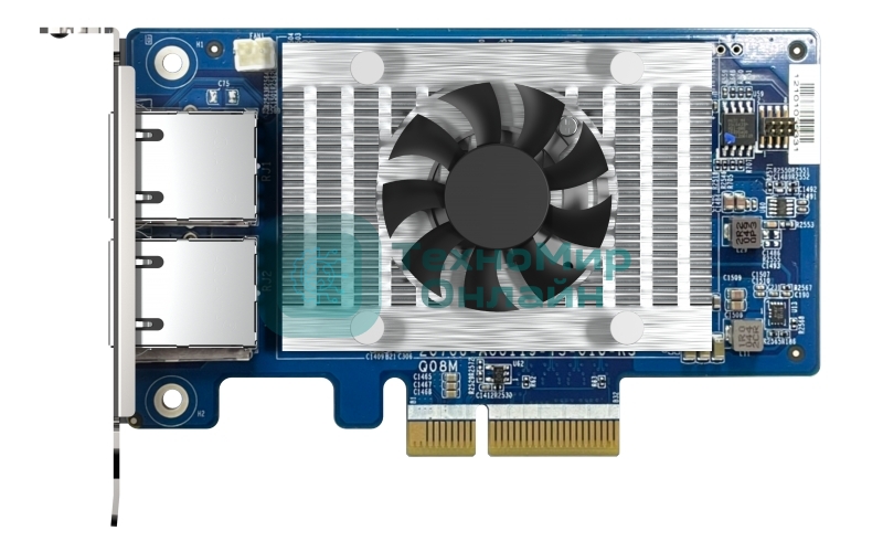 Сетевая карта QNAP QXG-10G2T-X710 LAN Expansion Card, PCIe Gen 3, Two 10GbE (10G/5G/2.5G/1G/100M)) Ports with SR-IOV and iSCSI, Block-based, Supports Multiple Virtual Disk Modes