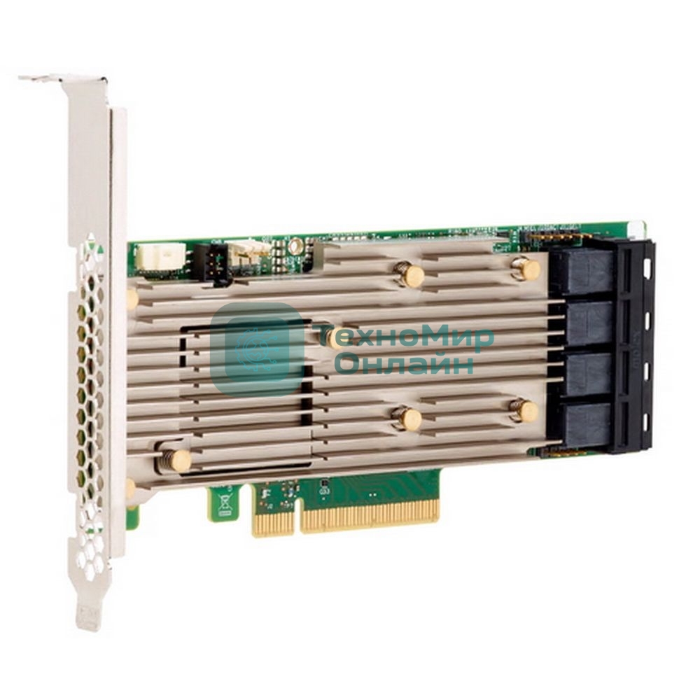 RAID-контроллер Broadcom MegaRAID 9460-16I SGL (05-50011-00/03-50011-30011) PCIe 3.1 x8 LP, SAS/SATA/NVMe, RAID 0,1,5,6,10,50,60, 16port(4* int SFF8643), 4GB Cache, 3516ROC, RTL 5, (003600) (003648)