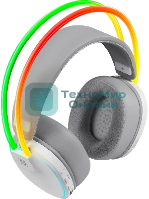 Гарнитура Defender Tsunami белый, беспроводная + проводная, Bluetooth / USB, до 40 ч, подсветка