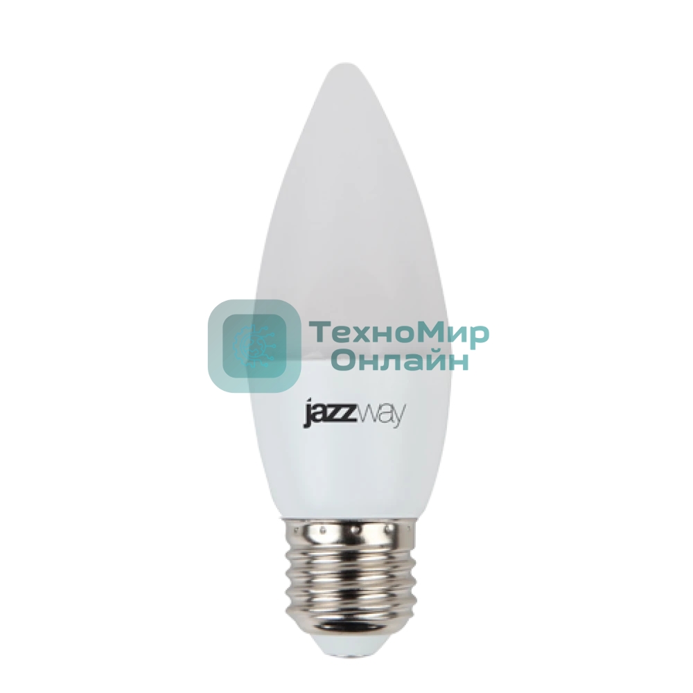 Лампа светодиодная JazzWay PLED-SP C37 7Вт свеча 5000К холодный белый E27 560лм 230В