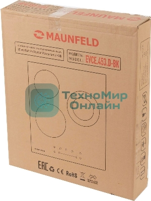 Варочная электрическая панель Maunfeld EVCE.453.D-BK, конфорок: 3 шт., стеклокерамика, независимая, черный