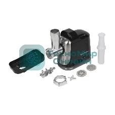 Мясорубка электрическая Zigmund & Shtain ZMG-043 черный, 1500 Вт, 1.5 кг/мин, реверс, защита от перегрузки, насадки - 4