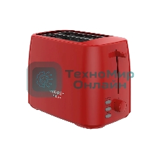 Тостер Energy EN-260, 6 степеней прожарки, поддон для крошек, 800 Вт, красный