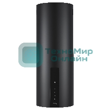 Вытяжка KORTING KHC 35969 DN Cylinder, настенная, 35 см, производительность 900 м3/ч, 3 режима, сенсорное управление, таймер, обратный клапан, LED освещение, угольный фильтр KIT 0286 (опция), BLDC мотор, черный