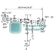 Кронштейн для мониторов Cactus CS-VM-D29-AL серебристый 13