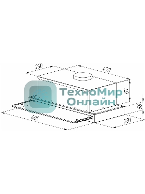 Вытяжка встраиваемая Zigmund & Shtain K 015.6 B черный, 60 см, 750 куб. м/ч, 52 дБ