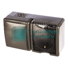 Блок ОП розетка+выключатель ЭРА 11-7401-03 16АХ(10AX)-250В IP54 Эксперт сер.