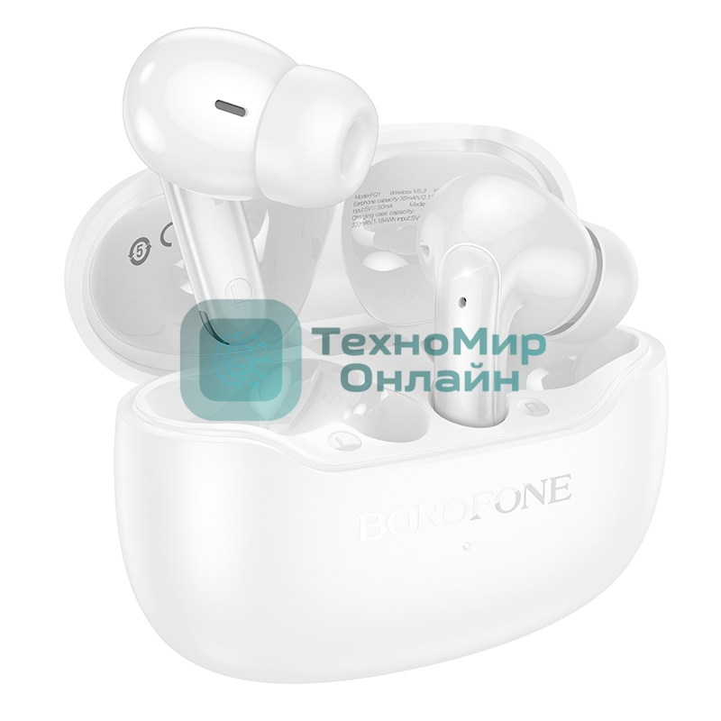 Беспроводные TWS наушники BOROFONE FQ1 белый, вкладыши, Bluetooth, сенсорное управление, до 4 ч