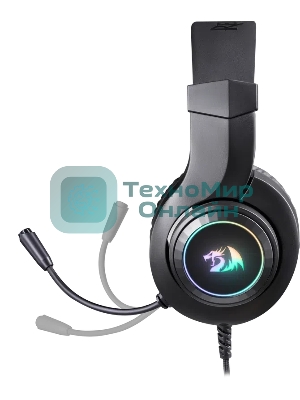 Проводные наушники Redragon Hylas черный, полноразмерные, Jack 3.5 мм, встроенный микрофон, RGB-подсветка