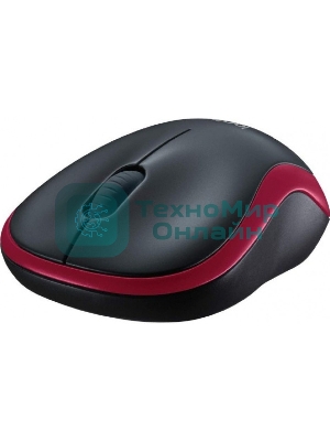 Мышь беспроводная Logitech M185, красный, 1000 dpi, радиоканал, USB, кнопки - 3