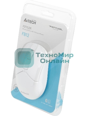 Мышь беспроводная A4Tech Fstyler FB12 белый, 1200 dpi, радиоканал, Bluetooth, USB, кнопки - 3