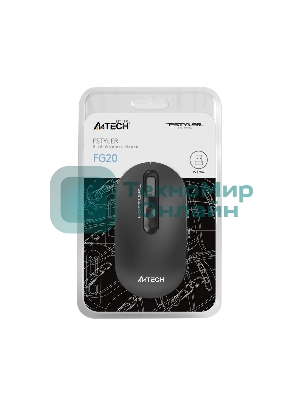 Мышь беспроводная A4Tech Fstyler FG20 серый, 2000 dpi, радиоканал, USB, кнопки - 4