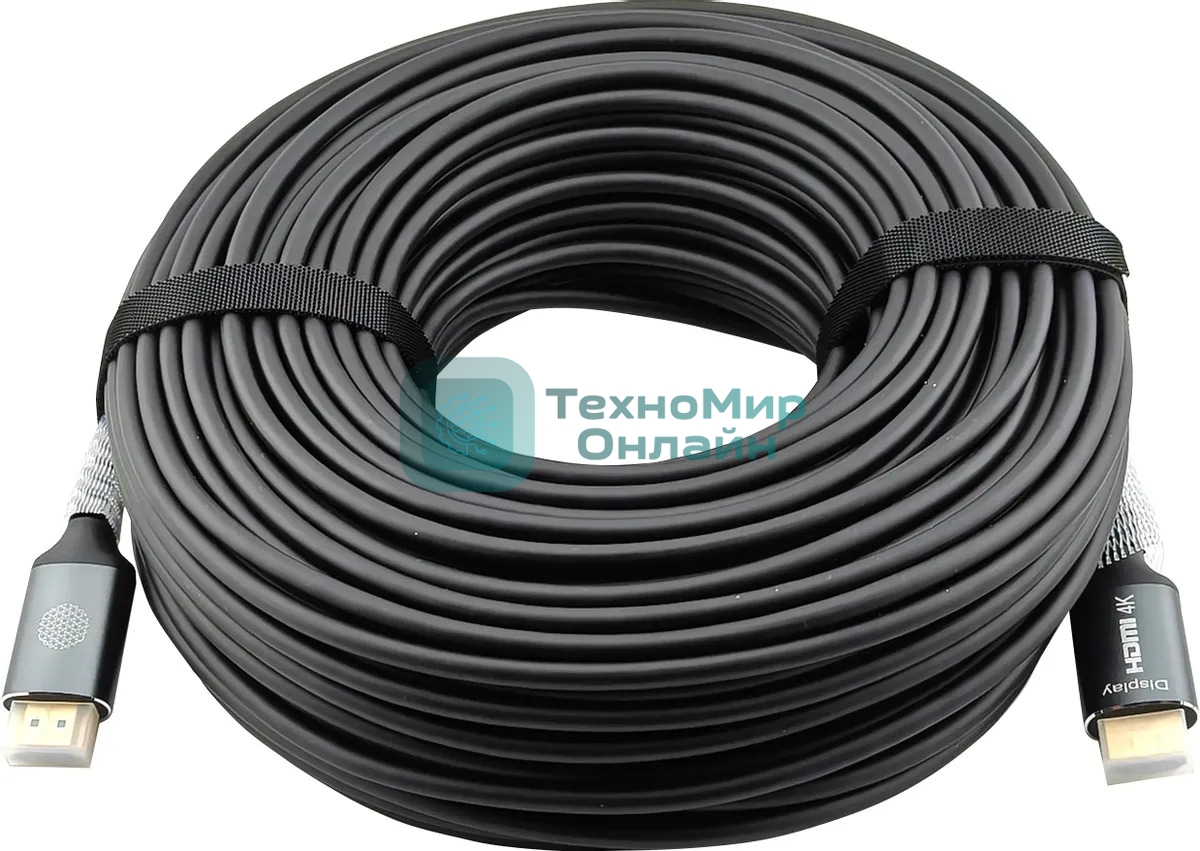 Кабель аудио-видео Cactus CS-HDMI-AOC-2-50 HDMI (m)/HDMI (m) 50м. позолоч.конт. черный