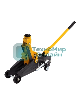 Домкрат гидравлический подкатной с фиксатором Denzel 2 т, 130-330 мм, в кейсе