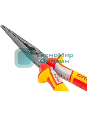 Длинногубцы GROSS 17177 диэлектрические рукоятки до 1000в трехкомпонентные рукоятки 205 мм