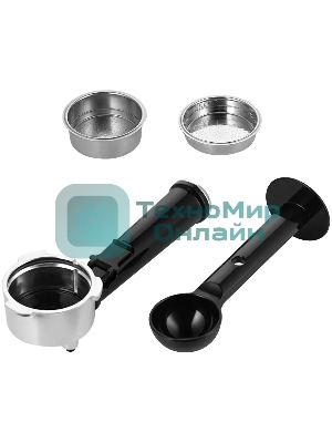 Кофеварка рожковая Kitfort КТ-7515 серебристый, исп. кофе - молотый, 1 л, 1450 Вт, 15 бар