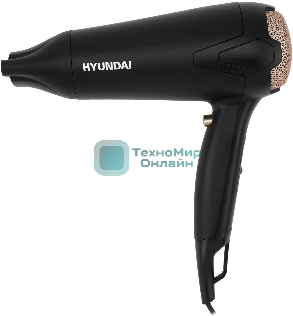 Фен Hyundai H-HDI0755 черный матовый, 2000 Вт, ионизация