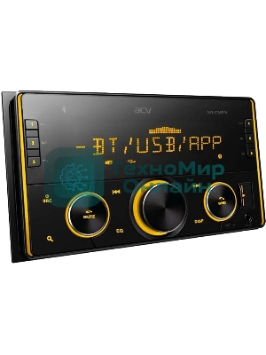 Автомагнитола ACV AVS-2100BM, 2 DIN, Bluetooth, USB Type-A, AUX, пульт ДУ