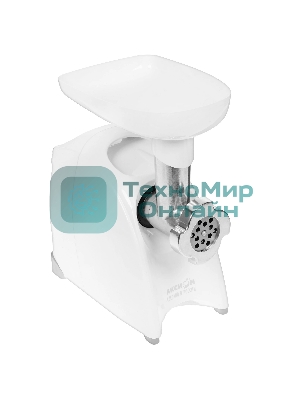 Мясорубка электрическая Аксион М41.02 белый, 1700 Вт, 2.0 кг/мин, реверс, защита от перегрузки, насадки - 8