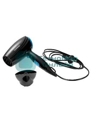 Фен Starwind SHD 7066 черный/синий, 1600 Вт, компактный, ионизация