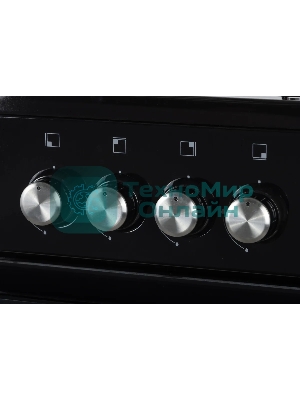 Плита газовая De Luxe 5040.48Г (Щ)-011 черный, конфорок 4 шт, духовка 46 л, 50 см x 85 см x 50 см