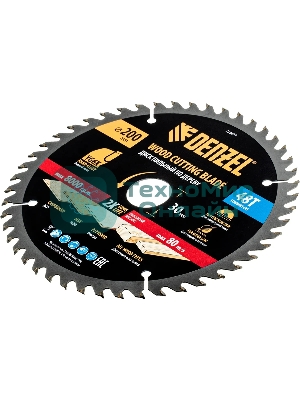 Пильный диск по дереву Denzel ф200 х 30 мм, 48 зубьев