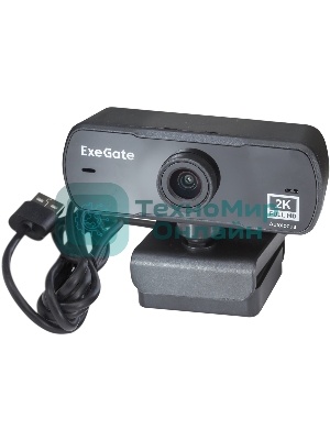 Веб-камера ExeGate Stream C940 Wide 2K 2560x1440, 30 кадр/с, USB Type-A, микрофон (шумоподавление), универсальное крепление