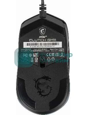 Мышь проводная MSI Clutch GM11 черный, 5000 dpi, USB, кнопки - 6