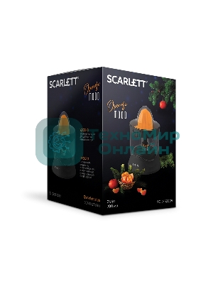 Соковыжималка Scarlett SC-JE50C09 черный/оранжевый, цитрусовая, 25 Вт, 700 мл, механическое