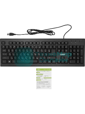 Клавиатура проводная Acer OKW120, USB, черный