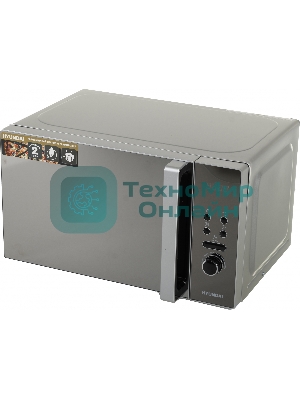 Микроволновая печь Hyundai HYM-D3002 серебристый, 20 л, 700 Вт, переключатели - кнопки, поворотный механизм