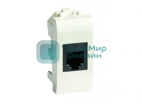 Розетка компьютерная DKC Brava 76458B RJ45 кат.6, 8P8C, белая, 1 мод