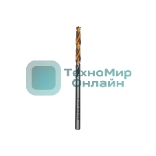 Сверло спиральное по металлу Denzel 4 x 75мм, Р6М5, Golden Tip, многогранная заточка