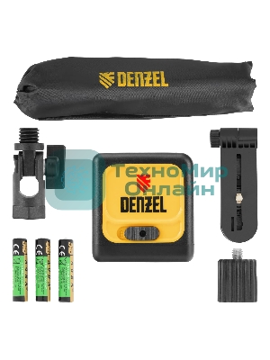 Лазерный уровень Denzel DQB-T, 30 м, зеленый луч, батарейки, штатив