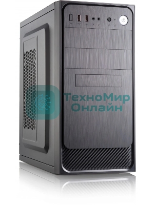 Компьютерный корпус с блоком питания 450Вт. Сase Forza mATX, 450W, 2xUSB 3.0, Black, w/o FAN, 12 см fan PSU, power cord