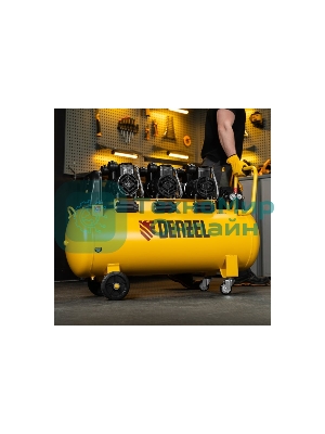 Компрессор безмасл. малошумн. Denzel DLP-4500/150, 4,5 кВт, 3х1,5 кВт,150 л, 2850 об/мин,750 л/мин