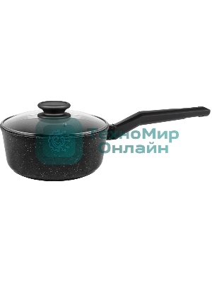 Ковш Maunfeld Galaxite MF18GLX01SP из литого алюминия со стеклянной крышкой, 18 см, 1,6 л