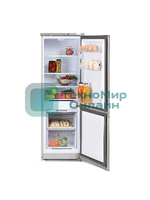 Холодильник Бирюса M418 металлик двухкамерный 125/55л морозилка снизу