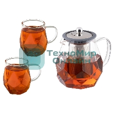 Чайник заварочный LEONORD AROMA, 820 мл из боросиликатного стекла, корпус с гранями (106791)