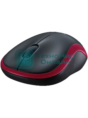 Мышь беспроводная Logitech M185, красный, 1000 dpi, радиоканал, USB, кнопки - 3