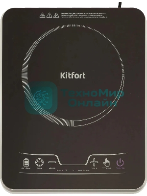 Плита настольная электрическая Kitfort КТ-102 черный, стеклокерамика