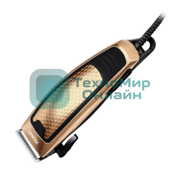 Машинка для стрижки Centek CT-2129 (чер/зол) срез 0...12мм, производительный мотор, шнур 1.8м