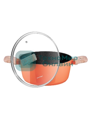 Кастрюля Maunfeld MARTA MCS41FA06CL из кованого алюминия со стеклянной крышкой, 24 см, 4,1 л.