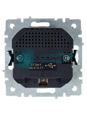 Розетка 1-местная IEK BRITE РЮш10-2-БрКр (BR-R14-16-U21-D31-K10) с заземлением, с защитными шторками, 16А, с USB A+A 5В 3,1А, бежевый