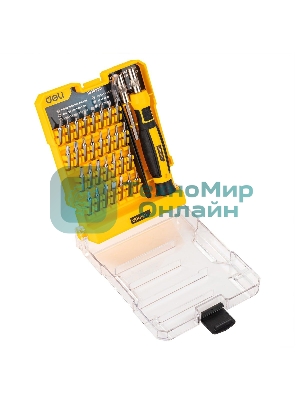 Набор прецизионных отвертокDeli DL1033D 33 предмета Материал Cr-V. Пластиковый кейс.