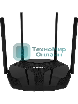 Роутер Mercusys MR70X AX1800 Dual-Band WiFi 6 Router, 574 Mbps at 2.4 GHz + 1201 Mbps at 5 GHz,4× Fixed External Antennas, 3× Gigabit LAN Ports, 1× Gigabit WAN Port, 1024-QAM, OFDMA, Router/Access Point Mode, MU-MIMO, WPA3, TWT, BSS Color