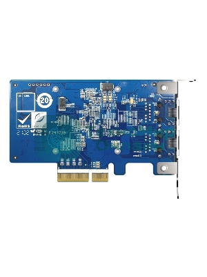 Сетевая карта QNAP QXG-10G2T-X710 LAN Expansion Card, PCIe Gen 3, Two 10GbE (10G/5G/2.5G/1G/100M)) Ports with SR-IOV and iSCSI, Block-based, Supports Multiple Virtual Disk Modes