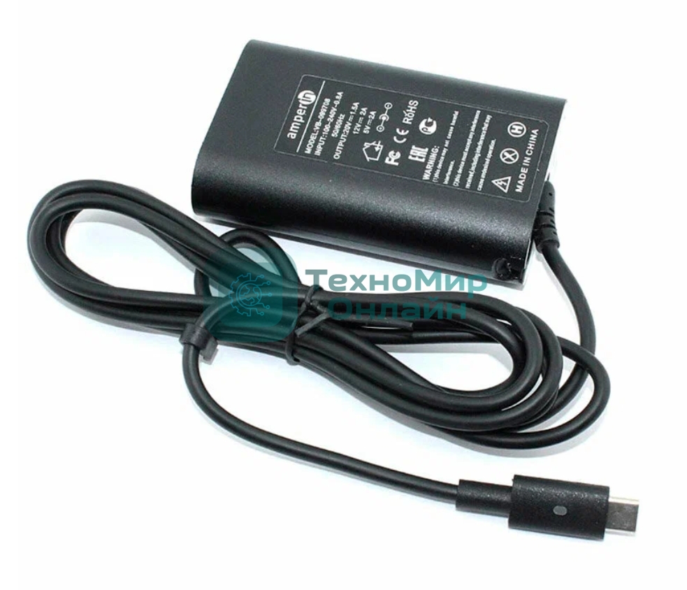 Блок питания (сетевой адаптер) Amperin 5V 3A - 20V 4.5A 90W Type-C, тонкий корпус