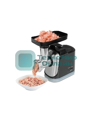 Мясорубка электрическая Zigmund & Shtain ZMG-043 черный, 1500 Вт, 1.5 кг/мин, реверс, защита от перегрузки, насадки - 4