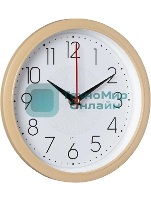 Часы настенные аналоговые Бюрократ WALLC-R83P D22 см белый/бежевый